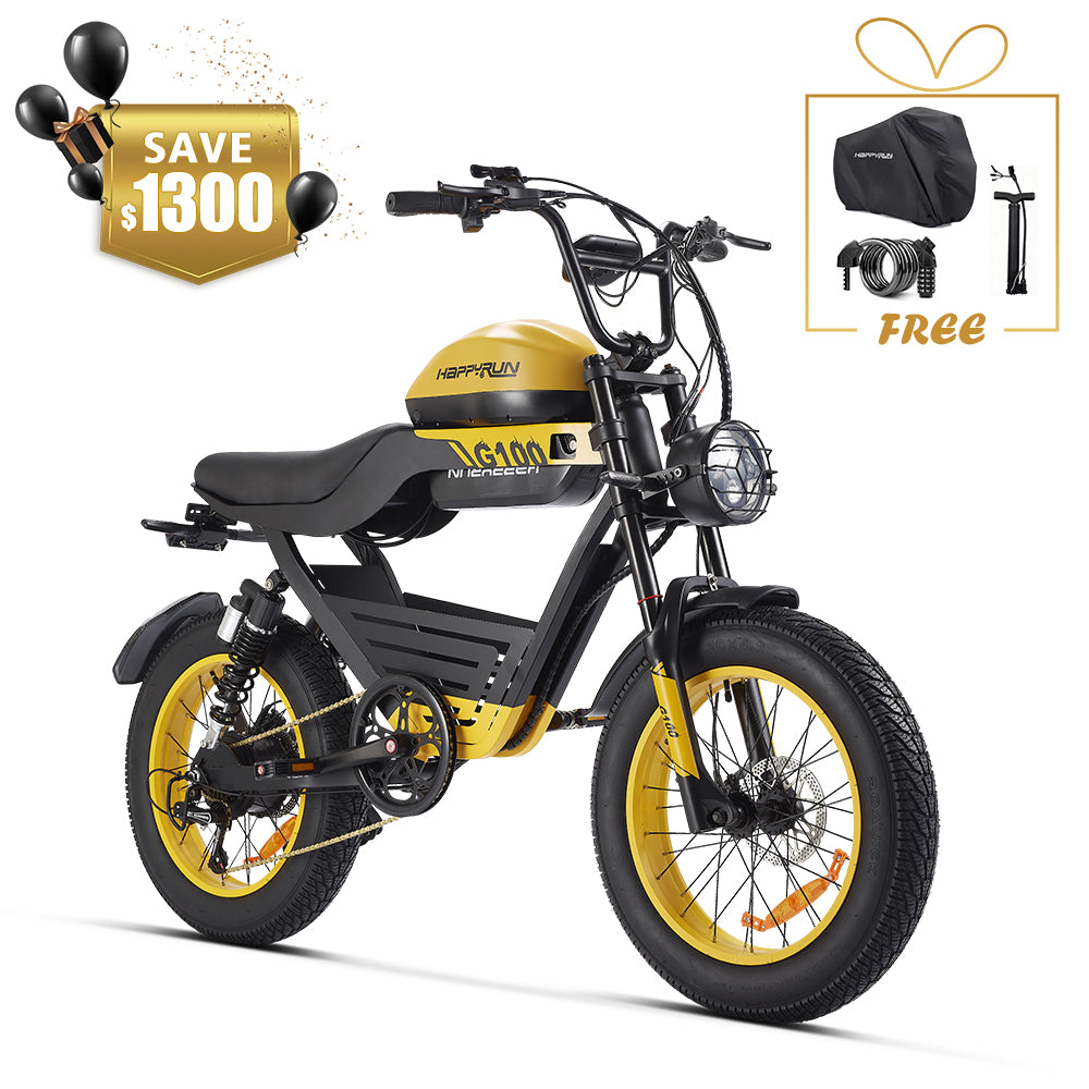 HappyRun G100 Electric Bike with 2000W Dual Battery Long Range