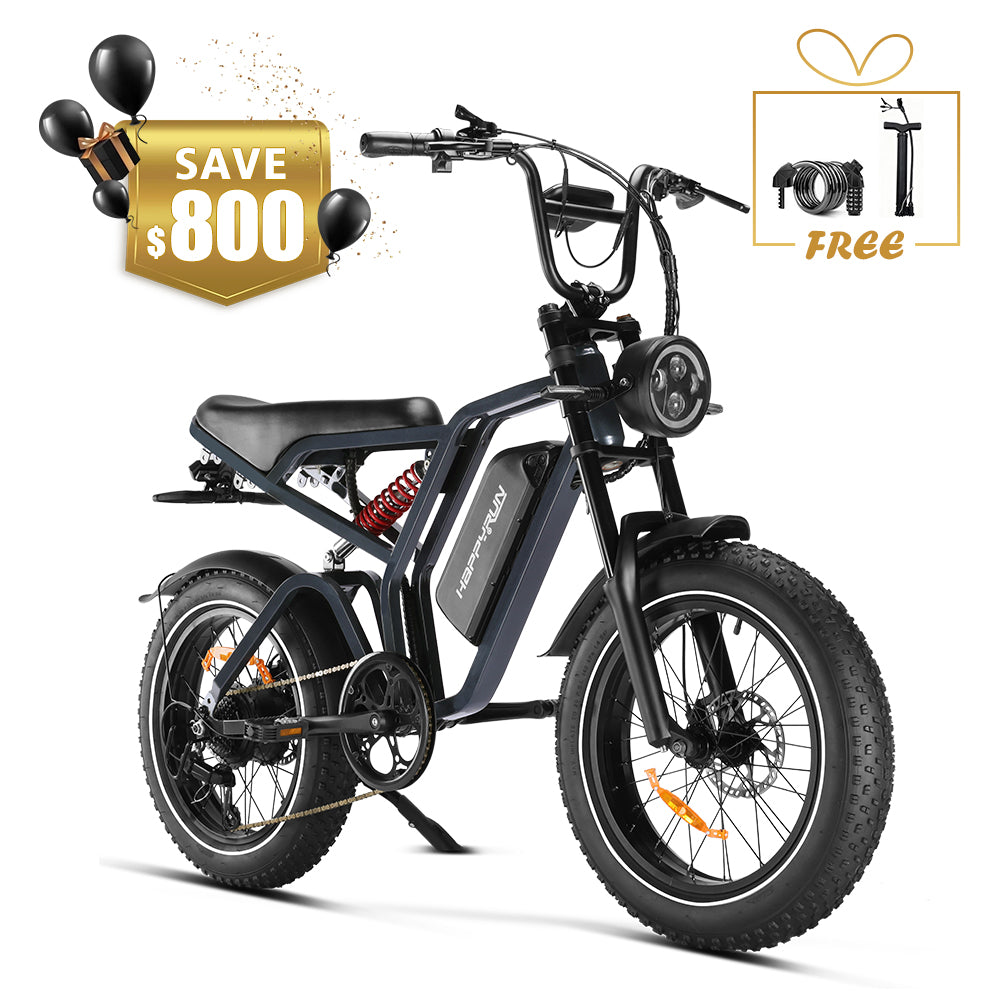 Happyrun Tank G60 Pro 2000W Moped Style Offroad Electric Bike Fat Tire