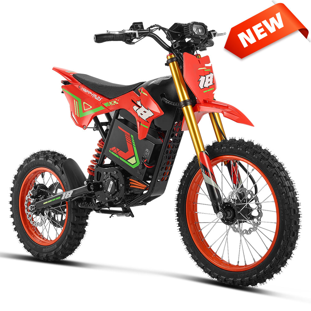 HappyRun F18  Electric Dirt Bike with Mid-Drive for Teens & Adults