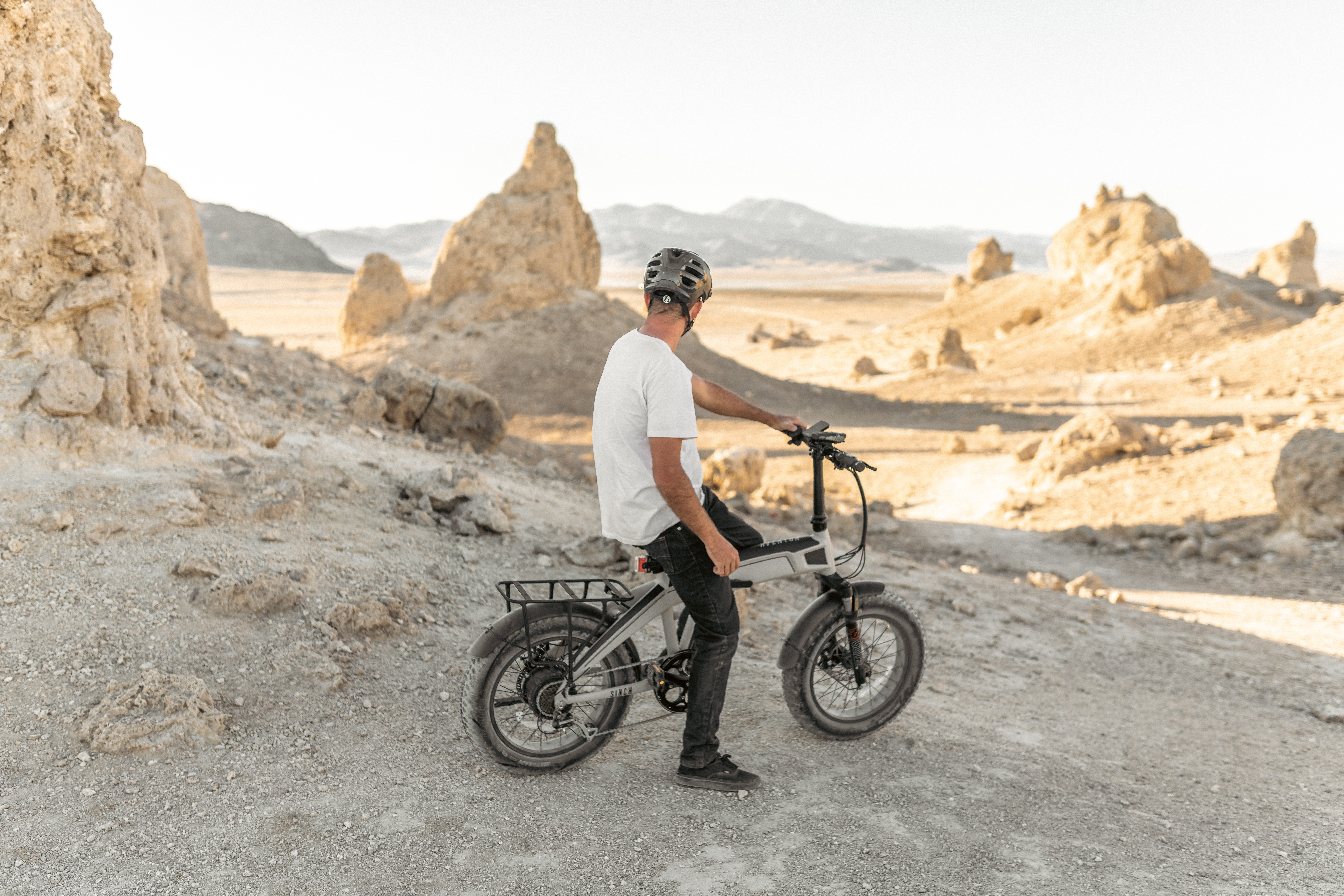 Electric bikes on a beautiful beach